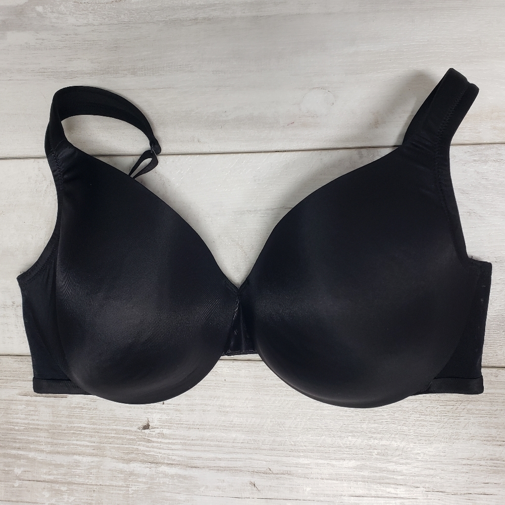 Cacique Black Satin Full Coverage Under Wire Bra Size 40DD
